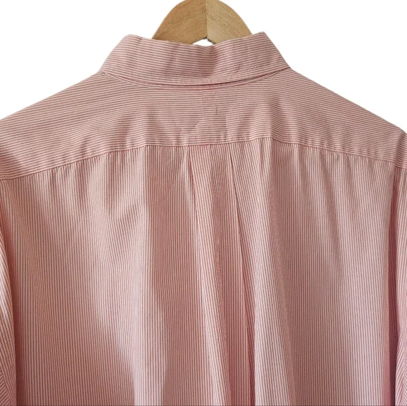 Ralph Lauren Men's Red Pinstripe Collared Yarmouth Cotton Pony Logo Shirt 17 - Picture 7 of 7
